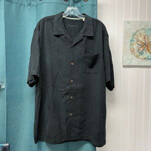 Tommy Bahama Charcoal Silk Shirt Size Large